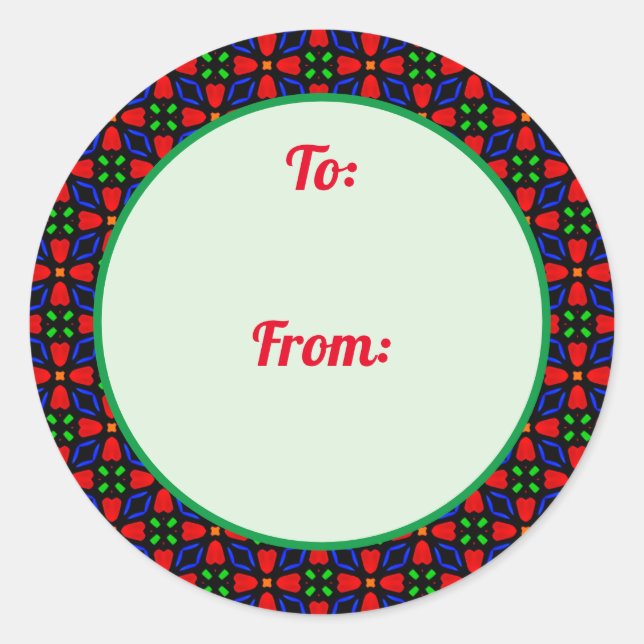 Julrundans Gräns-stift Runt Klistermärke (Framsida)