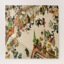 Julrusning till leksak, roligt tecknad, Tony Sarg