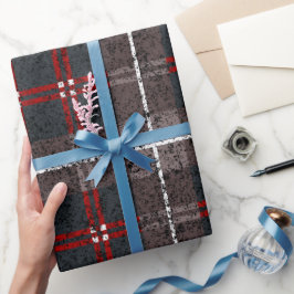 Julrutigt mönster i gingham inslagspapper presentpapper