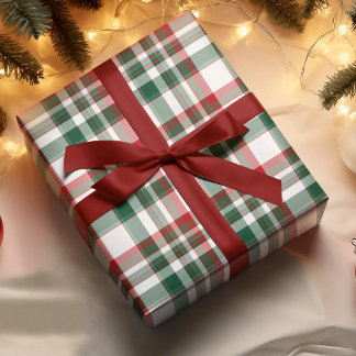 Julrutigt rött och grönt presentpapper