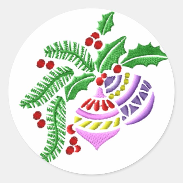 Julsäl Stickers Runt Klistermärke (Framsida)