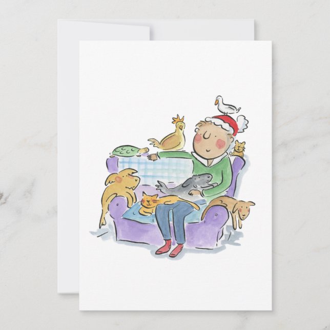 Julsällskapsdjur Inbjudningar (Framsida)