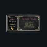 Julsamling i Chalkboard Adressetikett<br><div class="desc">Den här designen har en hälsning i julklappen. Snygg typograf,  gult,  blommigt till jul och stil gräns. Om du vill ha min design,  kolla in mina andra produkter från julsamlingen i Chalkboard.</div>