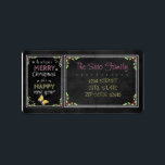 Julsamling i Chalkboard Adressetikett<br><div class="desc">Den här designen har en hälsning i julklappen. Snygg typograf,  gult,  blommigt till jul och stil gräns. Om du vill ha min design,  kolla in mina andra produkter från julsamlingen i Chalkboard.</div>