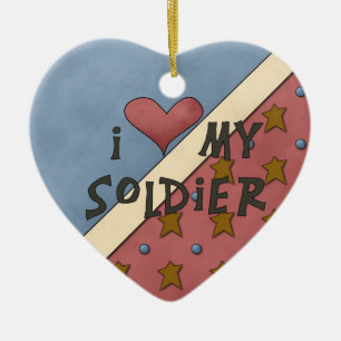 Julsamlingen älskar jag min soldat julgransprydnad keramik