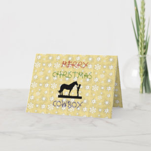 Julsamlingskort Cowboy Horse Greeting Card Helgkort
