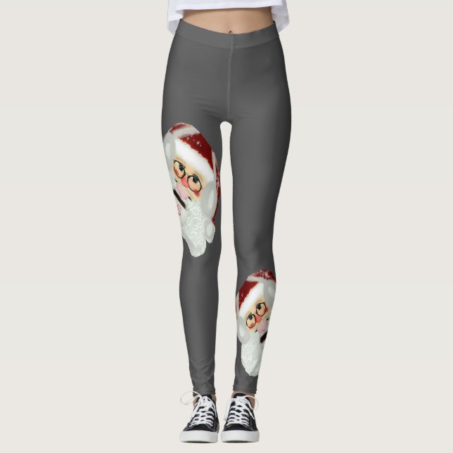 JulSanta damasker Leggings (Framsida)