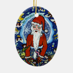 JulSanta prydnad - världsfred Julgransprydnad Keramik
