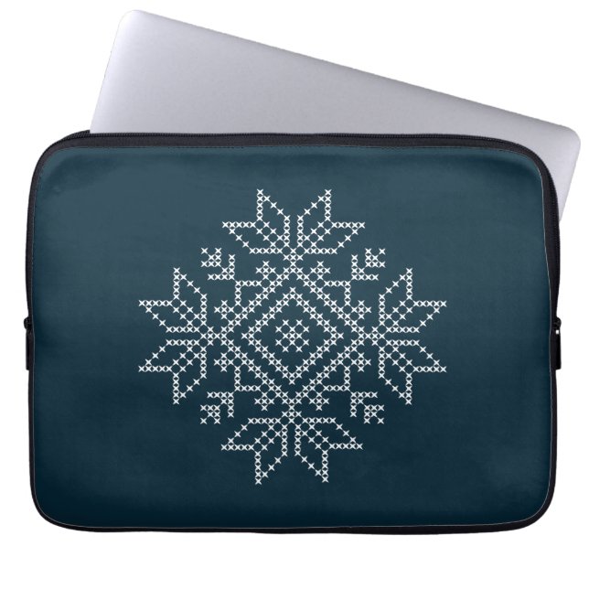 Julsäsongen - blåsnowflake-helgdagar laptop fodral (Framsidan)