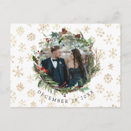 Julsäsongen Bröllop spara datum Meddelande Vykort