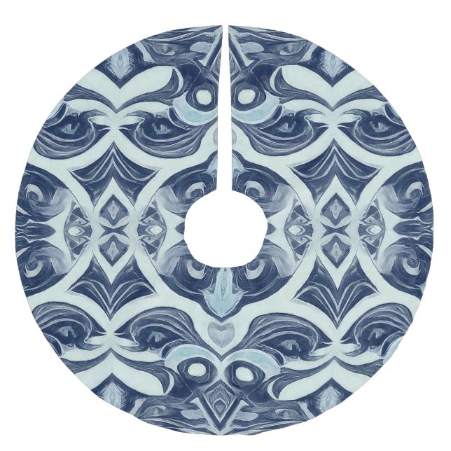 Julsäsongen grått white Classic mönster Julgransmatta Borstad Polyester (Framsidan)