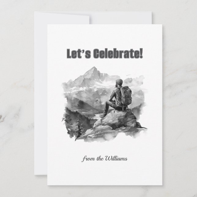 Julsäsongen Helgdag man Hiking Mountains Julkort (Framsida)