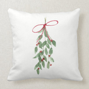 Julsäsongen Watercolor Mistletoe Kudde
