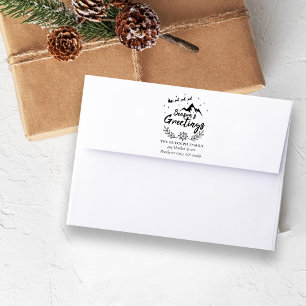 Julsäsongens bergsscen i Hälsning Stämpel