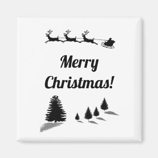 Julsäsongens Greetings Santa Sleigh Magnet