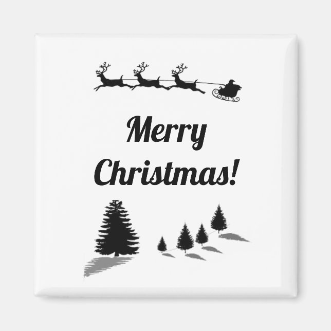 Julsäsongens Greetings Santa Sleigh Magnet (Framsidan)