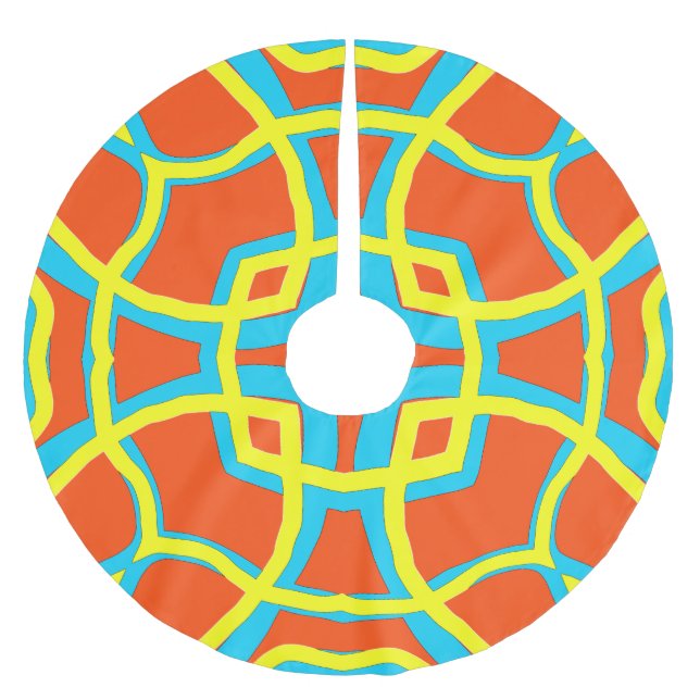 Julsäsongens multifärgad klassisk mönster julgransmatta borstad polyester (Framsidan)