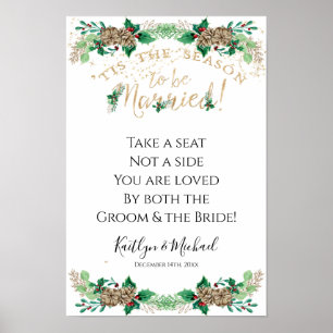Julsätet Bröllop Holly Guld, helgsäte, inte sida Poster