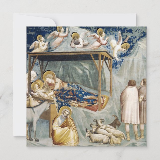 Julscen (Jesu födelse) (av Giotto) Kort (Framsida)