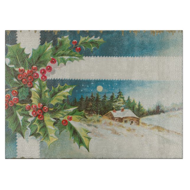 Julscenen Holly Snö Winter (Framsidan)