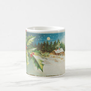 Julscenen Holly Snö Winter Kaffemugg