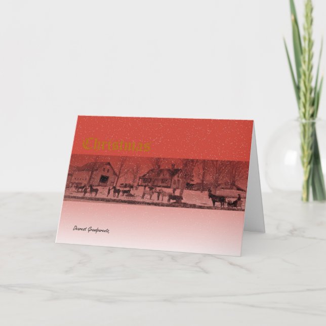 Julscenen i Tidigt 1900-talet, Maine Helgkort (Framsida)