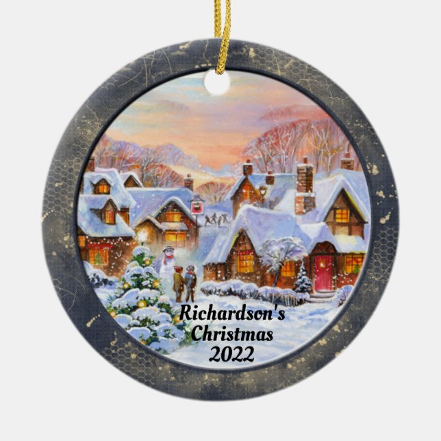 Julscenen Julgransprydnad Keramik (Framsidan)