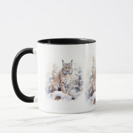Julscenen med Lynx Cat Mugg