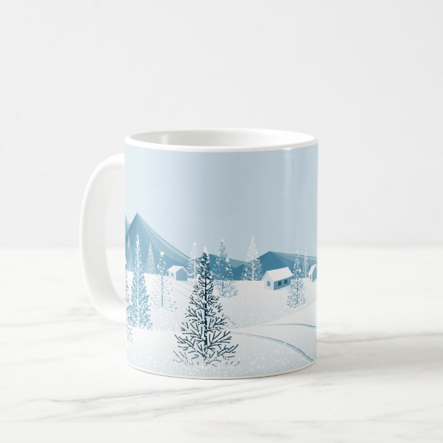 Julscenen Mugg-Snö Kaffemugg (Framsida vänster)