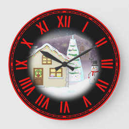 Julscenen Stor Klocka