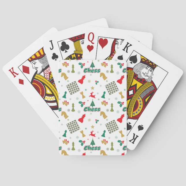 Julschack - Delar, Träd, Holly, Reindeer Casinokort (Baksidan)