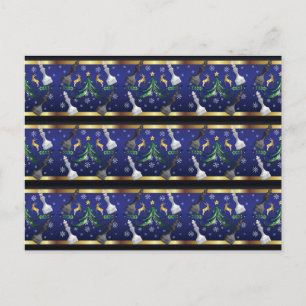 Julschackpjäser - Snöflingor Xmas Träd Vykort