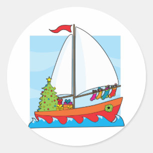 Julsedel Runt Klistermärke