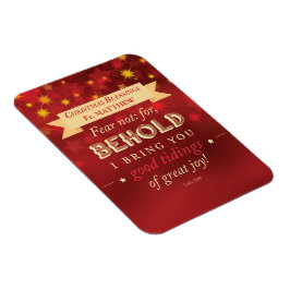 Julsegensgåva till präst i rött och guld med stjär magnet