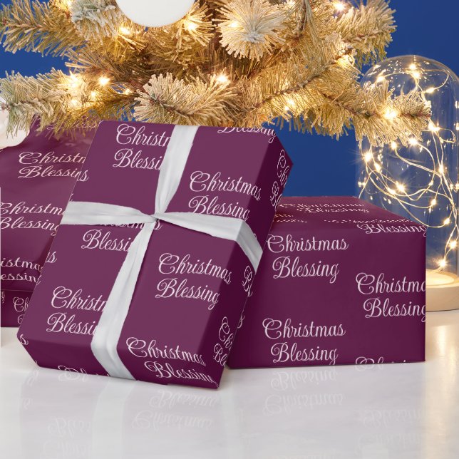 Julsegning | Djup Plommon-Burgunder Jul  Presentpapper (Helgdagar)