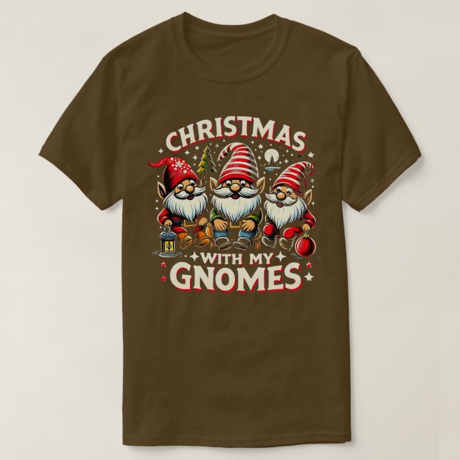 Julsemestergnomer perfekt party te t shirt (Design framsida)