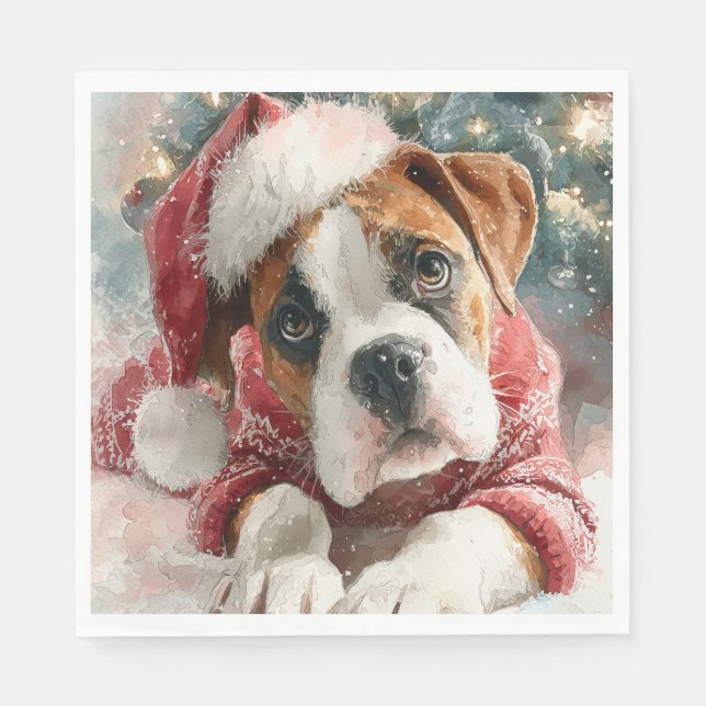 Julservett av papper med Boxer Pappersservett (Framsidan)
