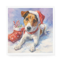 Julservett med bedårande Jack Russel