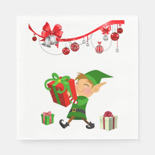 Julservetter, God Jul, Tomte Pappersservett (Framsidan)