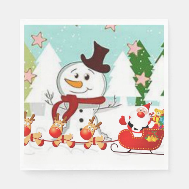 Julservetter, Snöman Pappersservett (Framsidan)