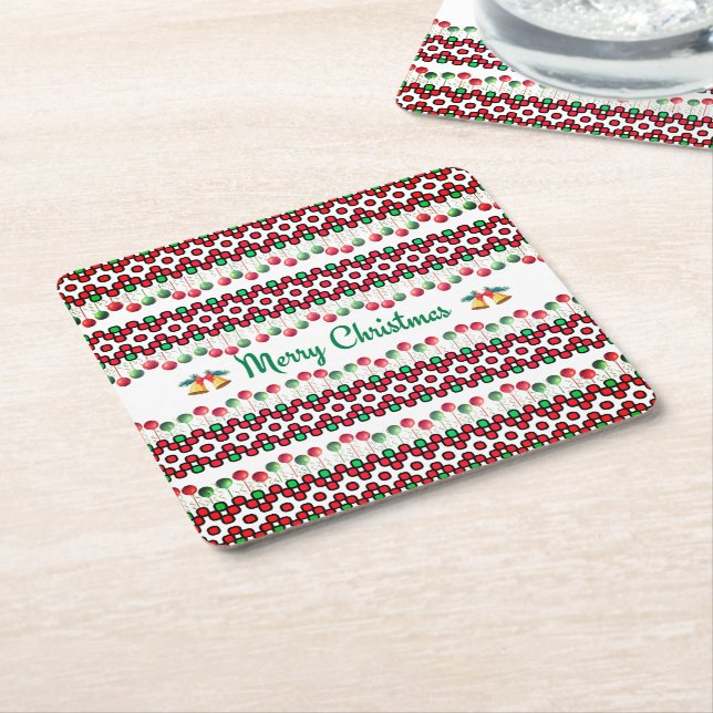 Julservetter Underlägg Papper Kvadrat (Vinklad)