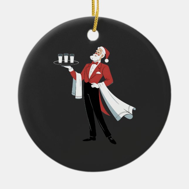 Julservitris Santa Jul Server Xmas  Julgransprydnad Keramik (Framsidan)