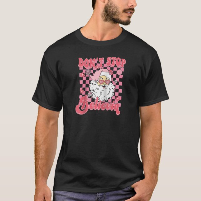 Julshierarki Kvinnor stoppar inte Believin Rosa Sa T Shirt (Framsida)
