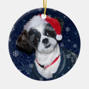 JulShih Tzu hund Julgransprydnad Keramik