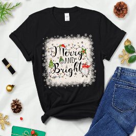Julshirer, julgranar, Merry och Bright T Shirt