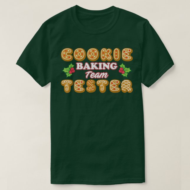 Julshirt Cookie Baking Team Tester T Shirt (Design framsida)