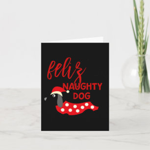 julshirt Funny Feliz Naughty Hund Tee Kort