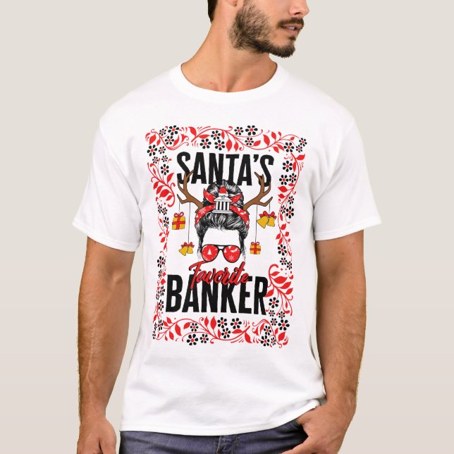 Julshirt, jultomtens favoritbank Messy T Shirt (Framsida)