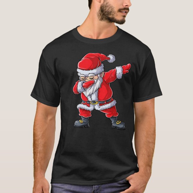 Julshistorier för Boys Kids Dabbing Santa Girls T Shirt (Framsida)