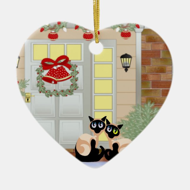 JulSiames katter Julgransprydnad Keramik (Framsidan)